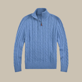 Broni Sweater | Stylish Soft Ribbed Men's Sweater with V-Neck and Zipper