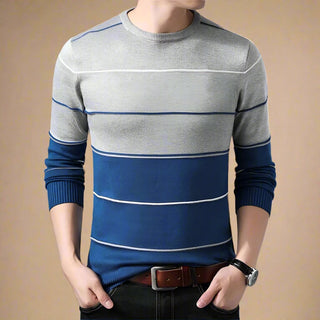 Ganti Jumper | Men's Casual slim fit sweater with crew neck and stripes