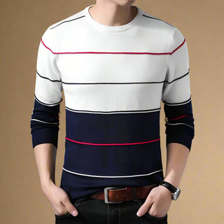 Ganti Jumper | Men's Casual slim fit sweater with crew neck and stripes