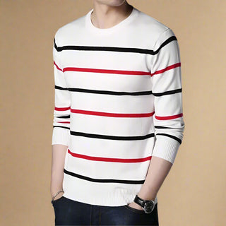 Ganti Jumper | Men's Warm striped sweater with crew neck