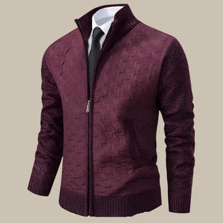 Ganti Zip Cardigan | Men's Business Casual Quilted Jacket with Zip and Collar