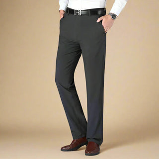 Trousers | Non-iron casual smart trousers with stretch for men | Regular fit