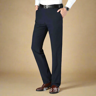 Trousers | Non-iron casual smart trousers with stretch for men | Regular fit