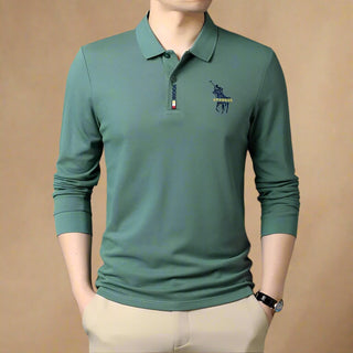 Polo Club Sweater | Casual Long Sleeve Polo for Men