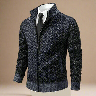 Ganti Zip Cardigan | Men's Business Casual Wool Jacket with Zip and Collar