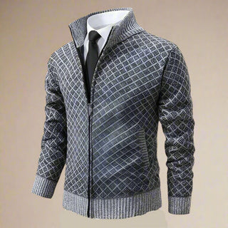 Ganti Zip Cardigan | Men's Business Casual Wool Jacket with Zip and Collar