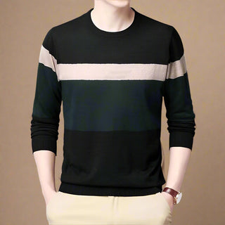 Ganti Jumper | Men's Casual basic smart striped sweater with crew neck