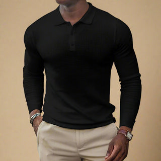 Polo Sweater | Business Casual Long Sleeve Knitted Polo for Men