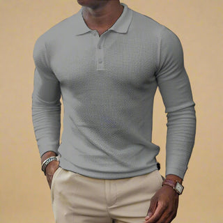 Polo Sweater | Business Casual Long Sleeve Knitted Polo for Men