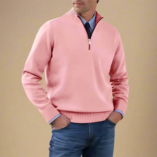 Half Zip Funnel Neck | Business Casual Knit Jumper with Zip for Men