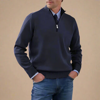 Half Zip Funnel Neck | Business Casual Knit Jumper with Zip for Men