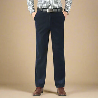 Cord Trousers | Business casual stretch corduroy trousers for men | Regular fit