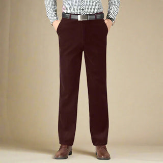 Cord Trousers | Business casual stretch corduroy trousers for men | Regular fit