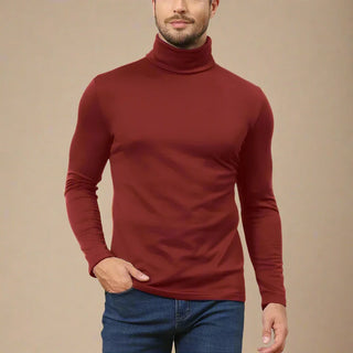 Turtleneck Sweater | Mens Business Casual Thin Warm Jumper with Stretch