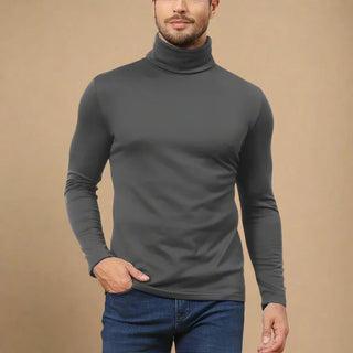 Turtleneck Sweater | Mens Business Casual Thin Warm Jumper with Stretch