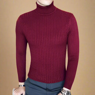 Turtleneck Sweater | Mens Business Casual Knitted Cable Jumper