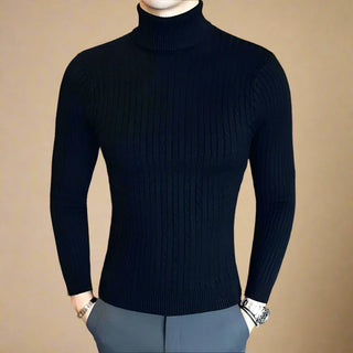 Turtleneck Sweater | Mens Business Casual Knitted Cable Jumper