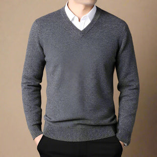 V-neck Jumper | Business Casual Smart V-neck Sweater for Men