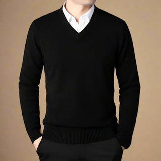 V-neck Jumper | Business Casual Smart V-neck Sweater for Men