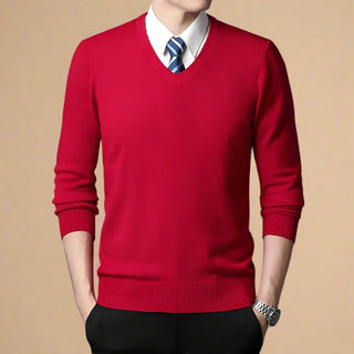 V-neck Jumper | Business Casual Warm Sweater for Men