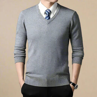 V-neck Jumper | Business Casual Warm Sweater for Men