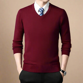 V-neck Jumper | Business Casual Warm Sweater for Men