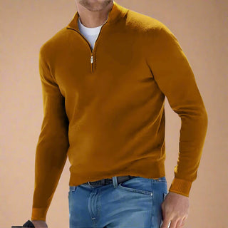 Half Zip Jumper | Casual Chic Fine Knit Half Zip Funnel Neck for Men