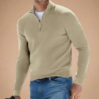 Half Zip Jumper | Casual Chic Fine Knit Half Zip Funnel Neck for Men