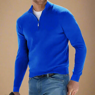 Half Zip Jumper | Casual Chic Fine Knit Half Zip Funnel Neck for Men