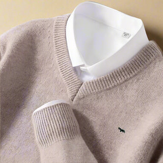 V-neck Jumper | Casual Chiq Knitted Smart V-neck Sweater for Men