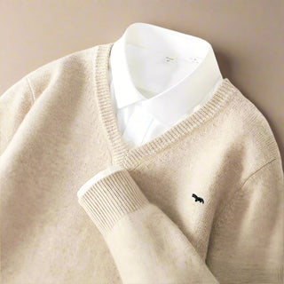 V-neck Jumper | Casual Chiq Knitted Smart V-neck Sweater for Men