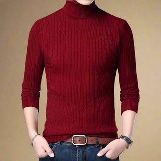 Turtleneck | Mens Casual Chic Knitted Cable Jumper