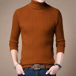 Turtleneck | Mens Casual Chic Knitted Cable Jumper