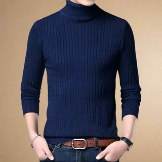 Turtleneck | Mens Casual Chic Knitted Cable Jumper