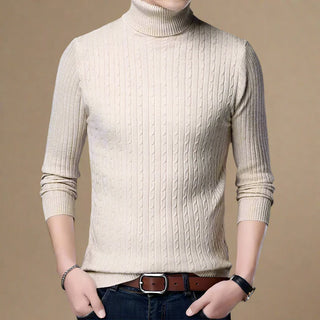 Turtleneck | Mens Casual Chic Knitted Cable Jumper