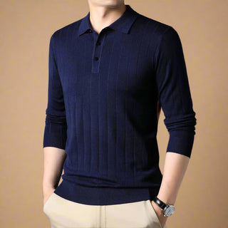 Polo Sweater | Casual Stylish Knitted Polo with Cable Pattern for Men