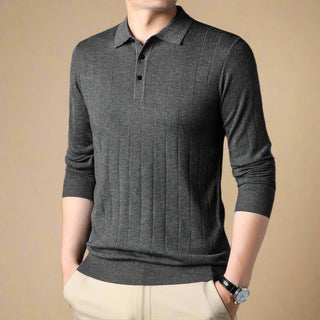 Polo Sweater | Casual Stylish Knitted Polo with Cable Pattern for Men