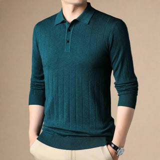 Polo Sweater | Casual Stylish Knitted Polo with Cable Pattern for Men