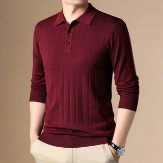 Polo Sweater | Casual Stylish Knitted Polo with Cable Pattern for Men