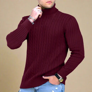 Turtleneck | Mens Casual Chic Knitted Cable Jumper