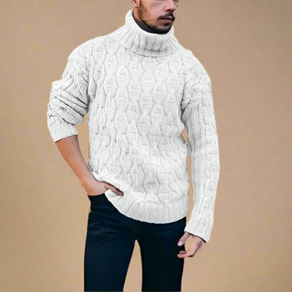 Turtleneck | Mens Casual Knitted Cable Jumper