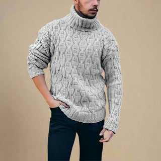 Turtleneck | Mens Casual Knitted Cable Jumper