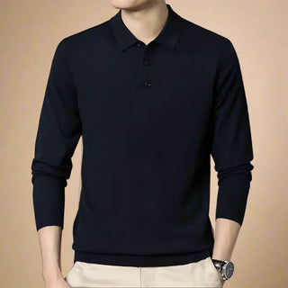 Polo Sweater | Casual Knitted Long Sleeve Polo for Men