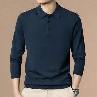 Polo Sweater | Casual Knitted Long Sleeve Polo for Men