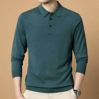 Polo Sweater | Casual Knitted Long Sleeve Polo for Men