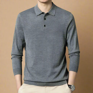 Polo Sweater | Casual Knitted Long Sleeve Polo for Men