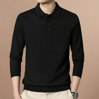 Polo Sweater | Casual Knitted Long Sleeve Polo for Men