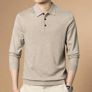 Polo Sweater | Casual Knitted Long Sleeve Polo for Men