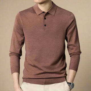 Polo Sweater | Casual Knitted Long Sleeve Polo for Men