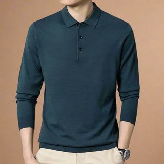 Polo Sweater | Casual Knitted Long Sleeve Polo for Men